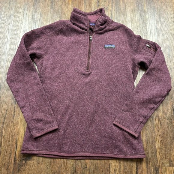 Patagonia Sweater Better Sweater 1/4 Zip Fleece Pullover Maroon Women’s Medium - Picture 1 of 6